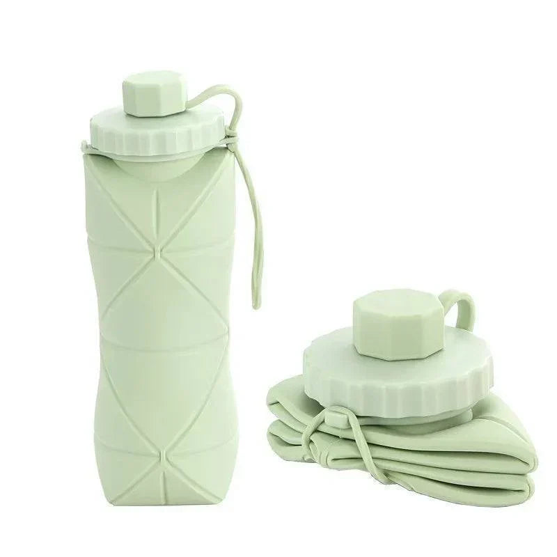 Water Bottle Collapsible Silicone Leakproof 20.3 Oz