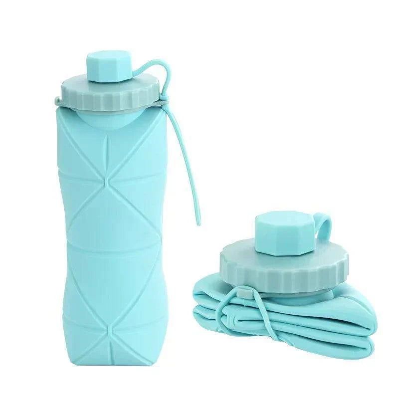 Water Bottle Collapsible Silicone Leakproof 20.3 Oz