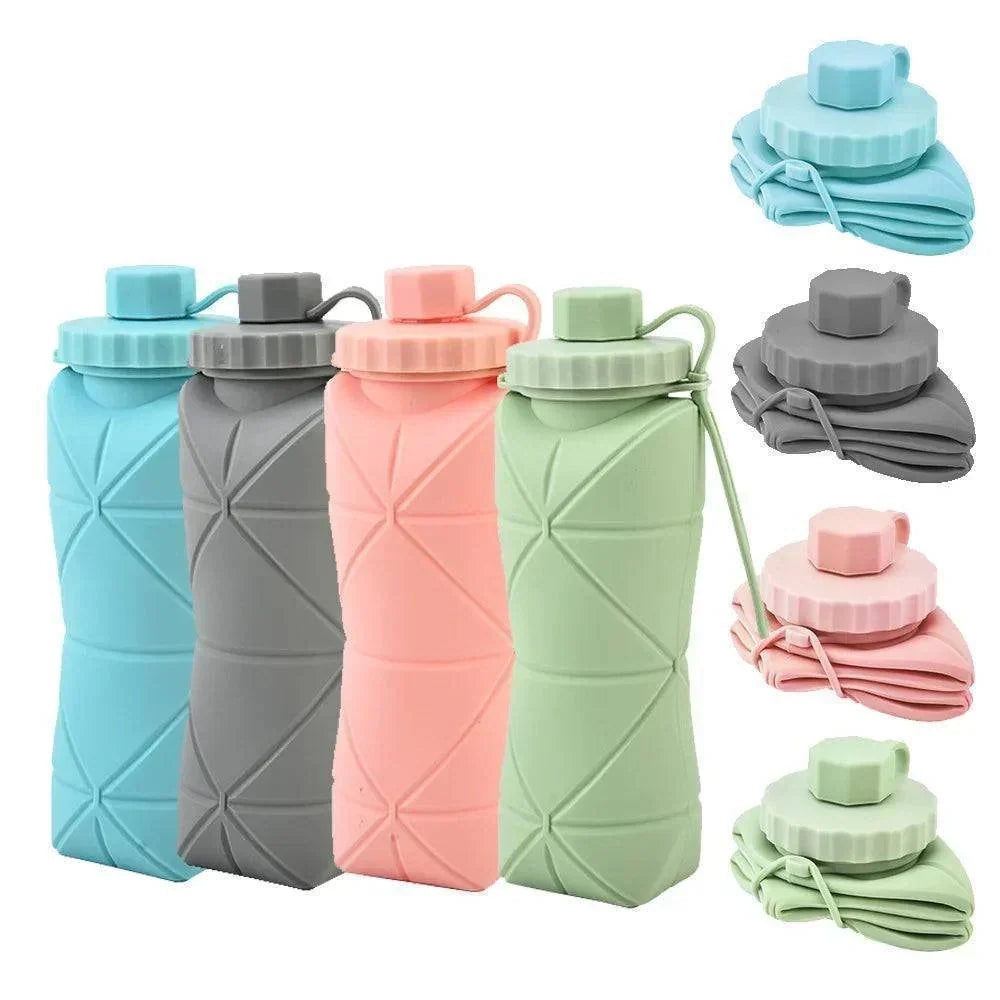 Water Bottle Collapsible Silicone Leakproof 20.3 Oz