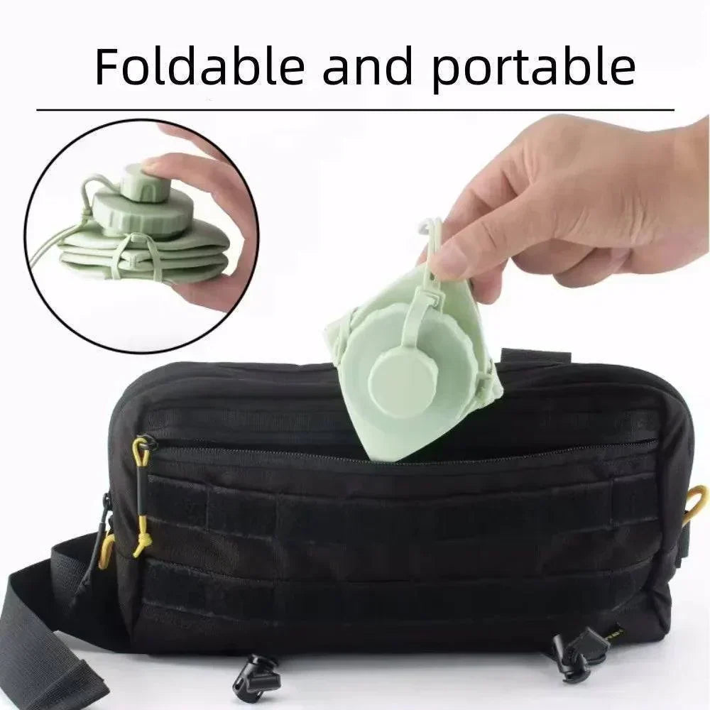 Water Bottle Collapsible Silicone Leakproof 20.3 Oz