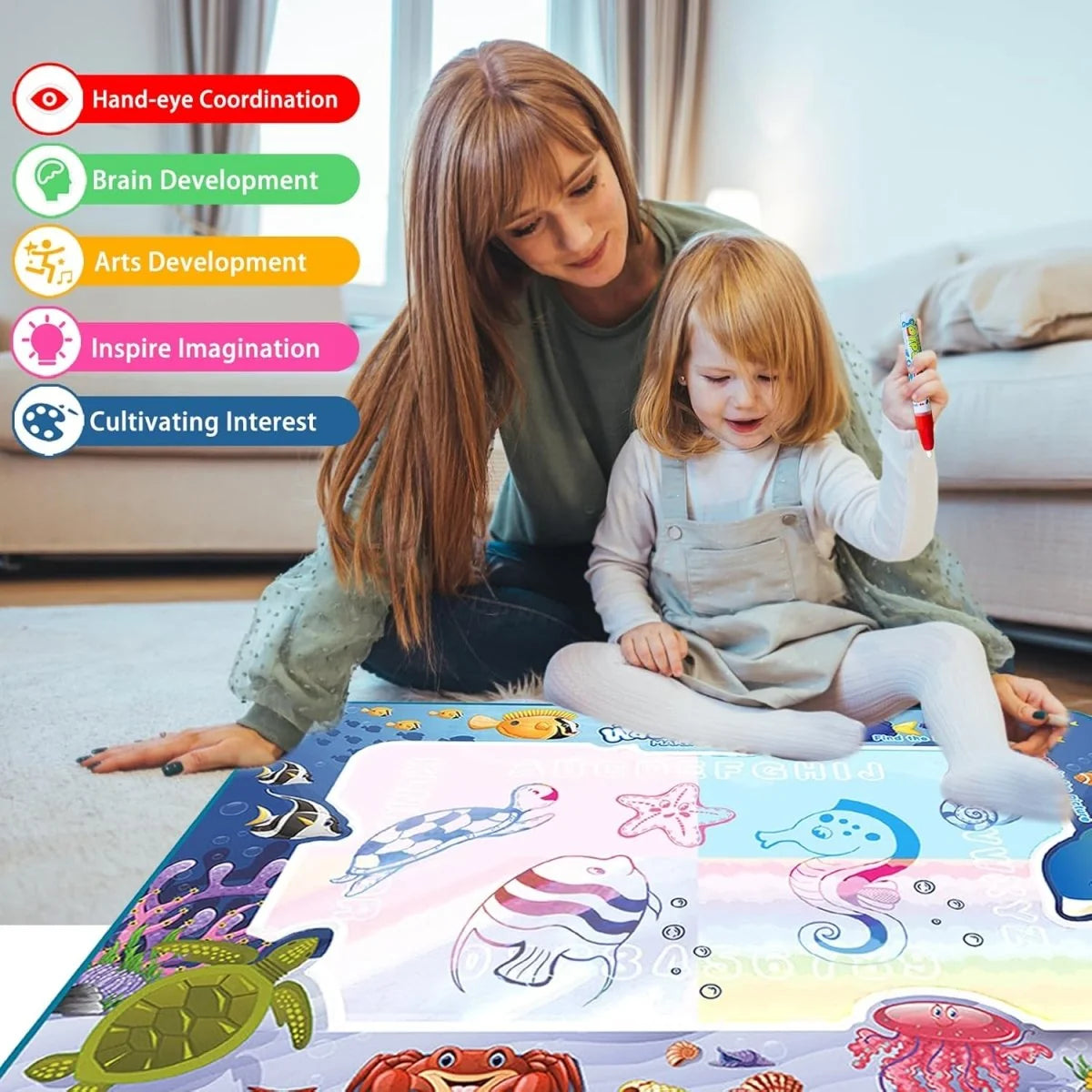 Water Drawing Mat Reusable Water-Only Quick-Drying