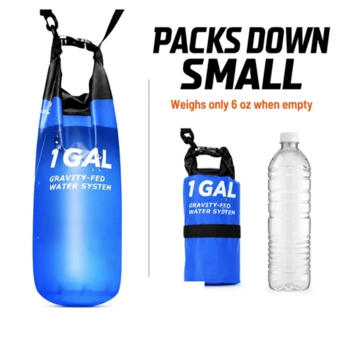 Water Filtration System Gravity-Fed Portable 1.6-Gallon Container