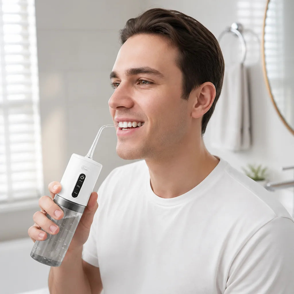 Water Flosser Cordless Rechargeable Interchangeable Nozzle Tips