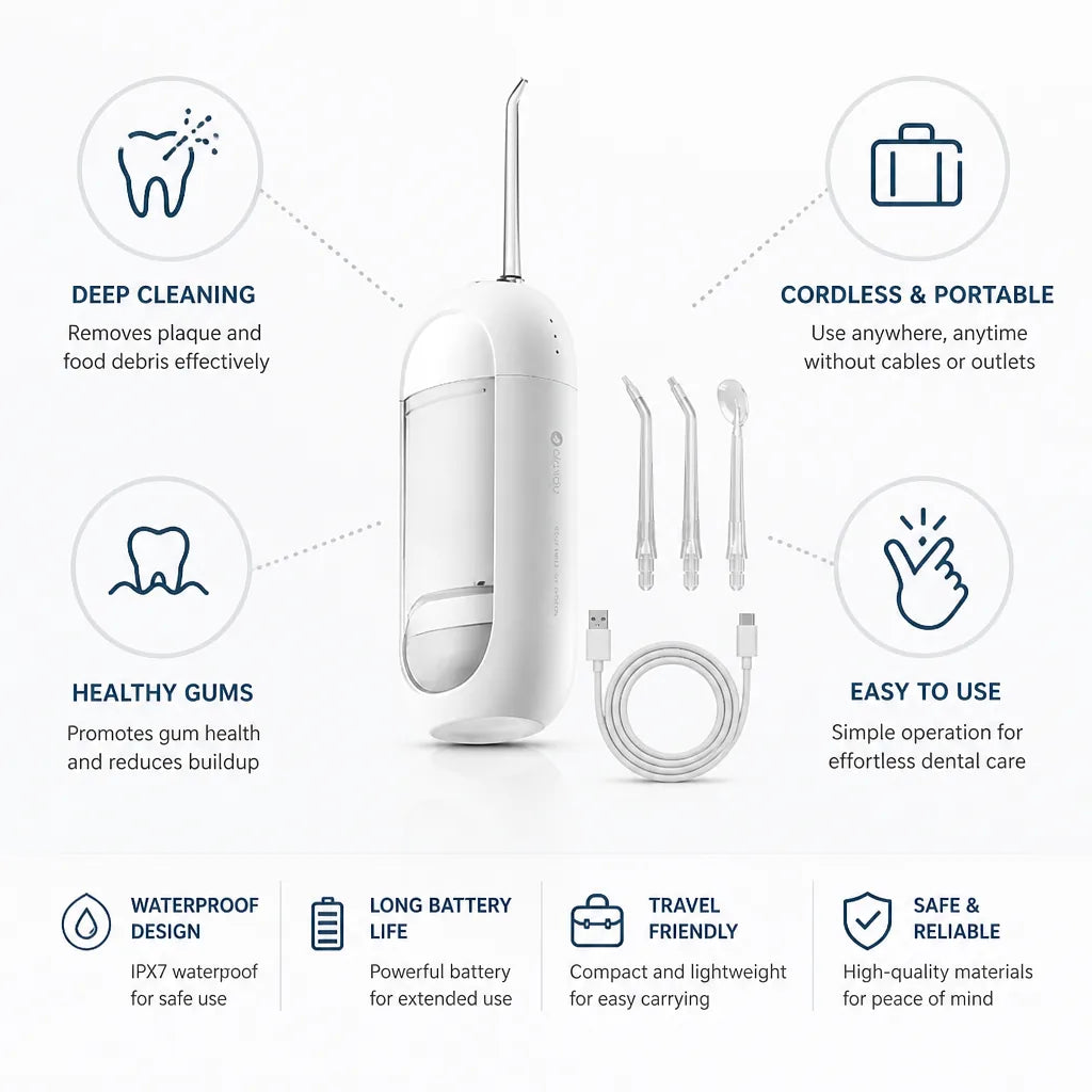 Water Flosser Cordless Travel Size Healthy Gums