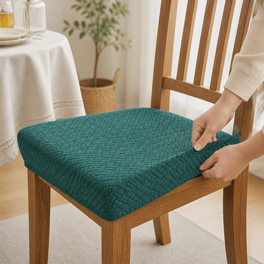 Water-Repellent Elastic-Edge Chair Seat Cover (Machine Washable)