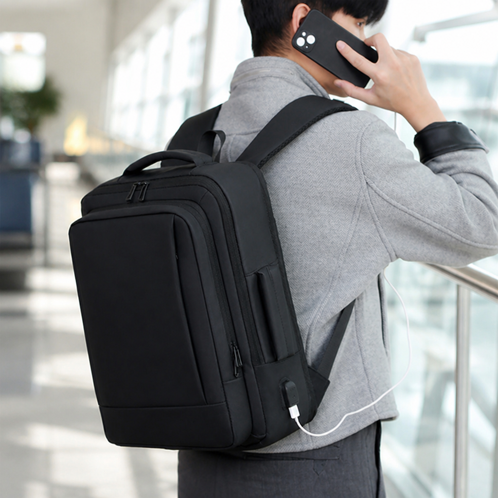 Water-Resistant Anti-Theft Backpack With USB Charging