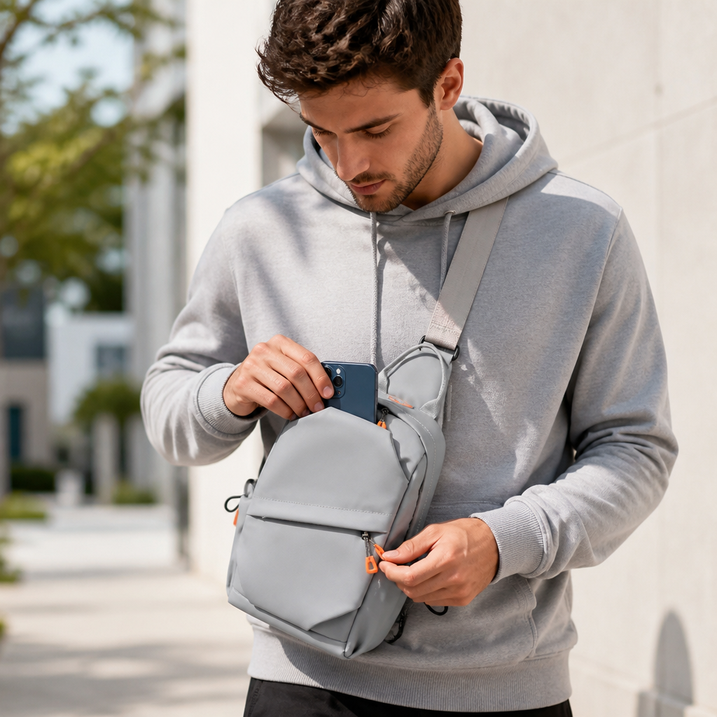 Water-Resistant Compact Crossbody Sling Bag