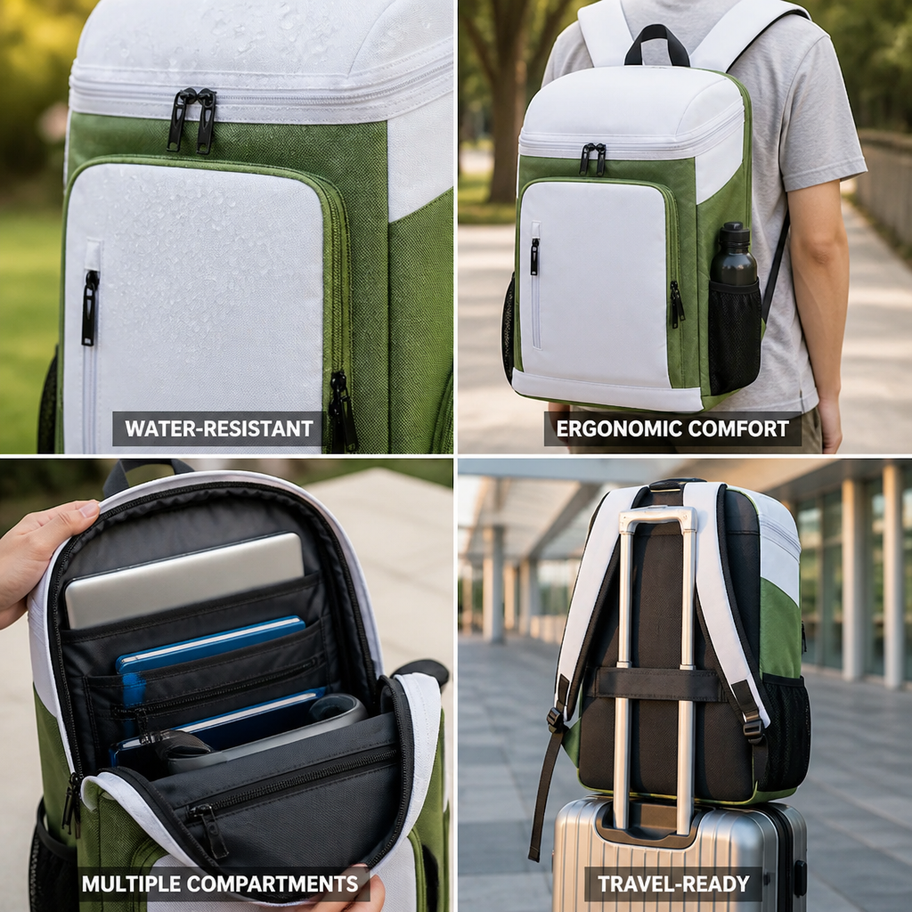 Water-Resistant Ergonomic Backpack (Multiple Compartments)