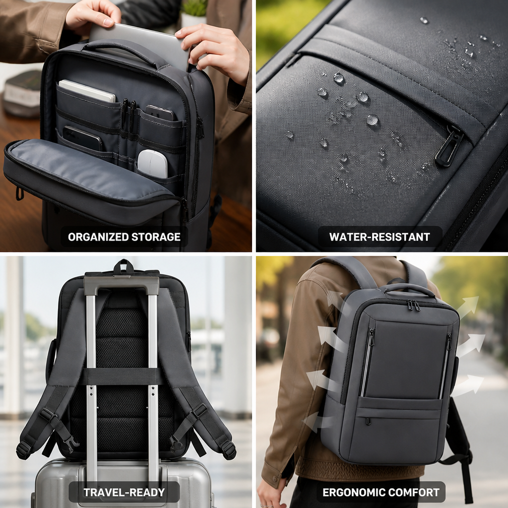 Water-Resistant Ergonomic Laptop Backpack