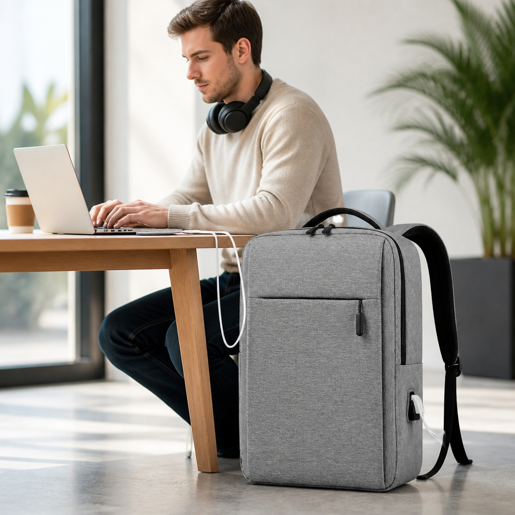 Water-Resistant Ergonomic Laptop Backpack (Fits 15.6-Inch Laptop)