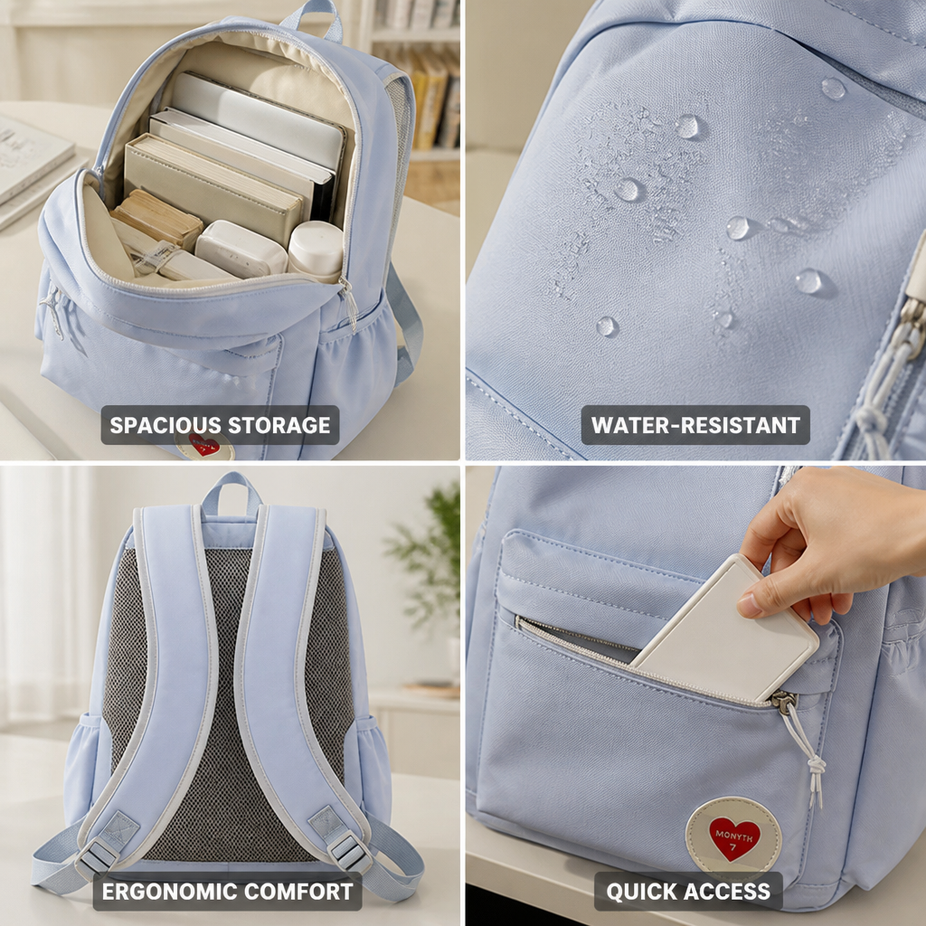 Water-Resistant Ergonomic School Backpack
