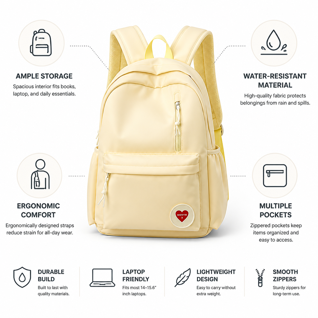 Water-Resistant Ergonomic School Backpack