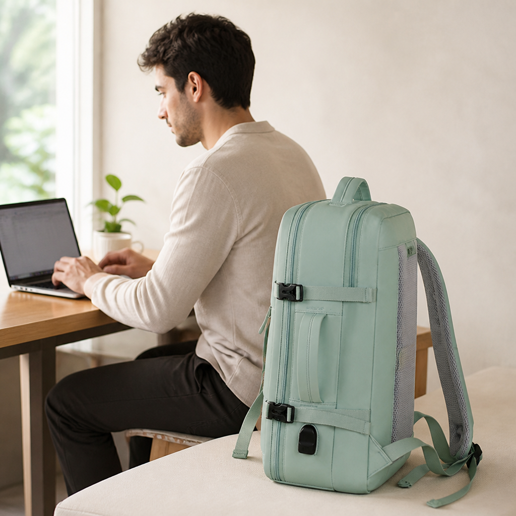 Water-Resistant Fabric, Padded Straps & Breathable Back Laptop Backpack (Fits Up To 38 cm)