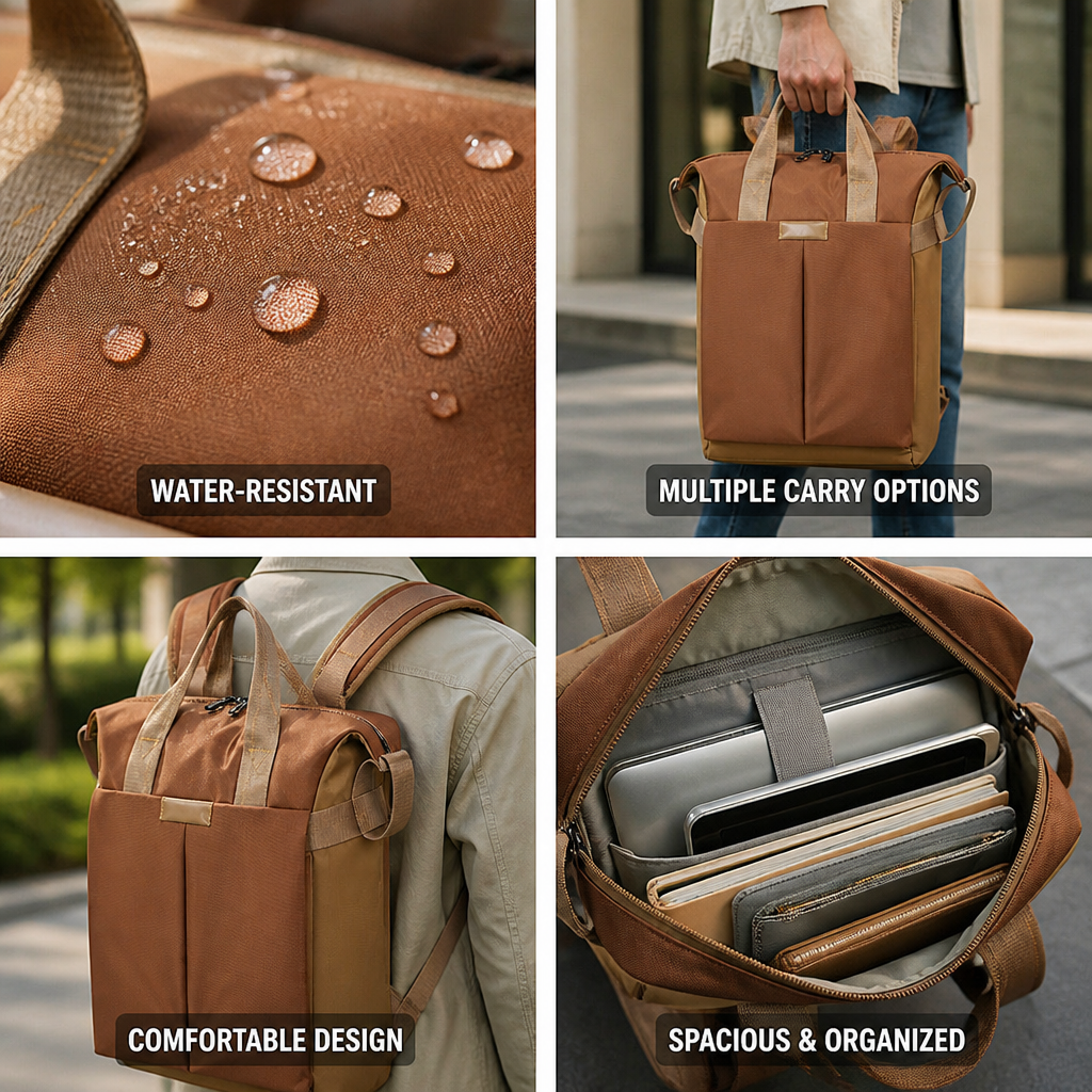 Water-Resistant Laptop Backpack With Organizer Pockets