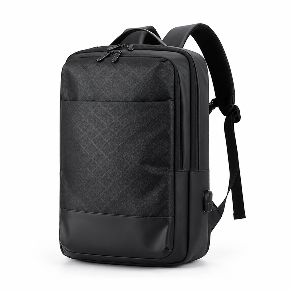 Water-Resistant Laptop-Ready USB-Charging Backpack