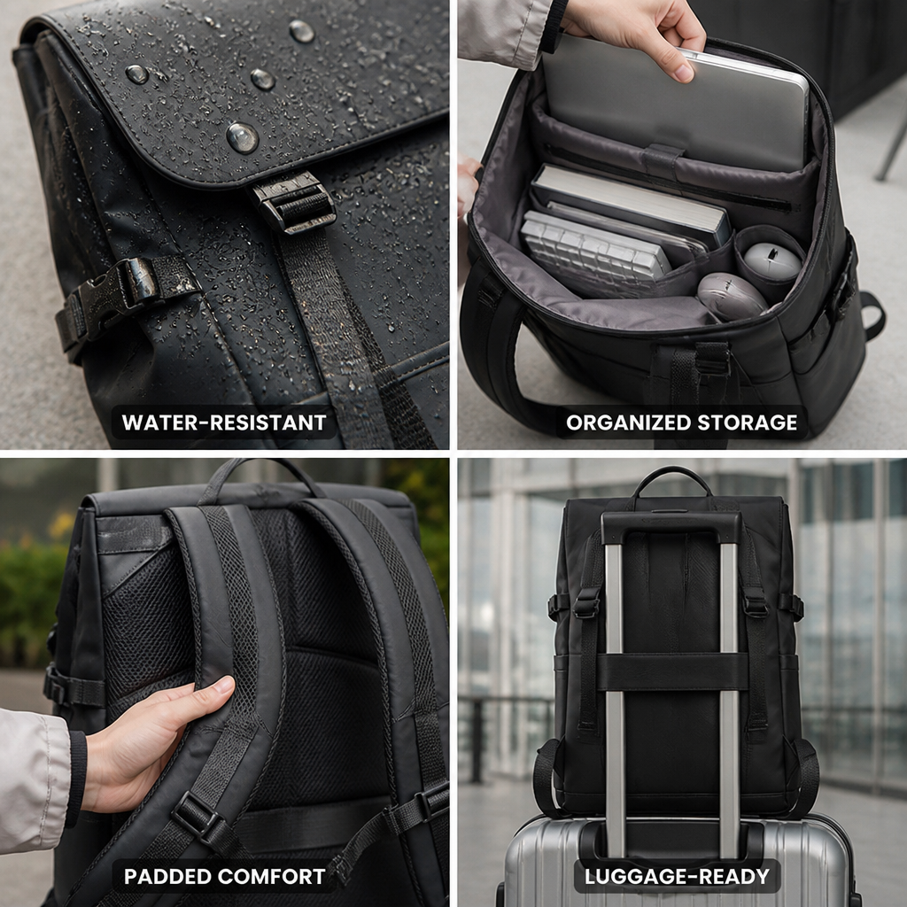 Water-Resistant Laptop Sleeve & Padded Straps Backpack