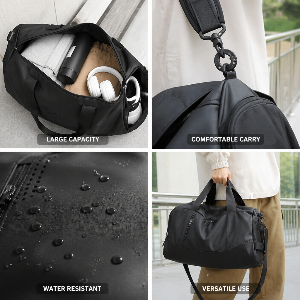 Water-Resistant Large-Capacity Duffel Bag (Detachable Adjustable Strap)