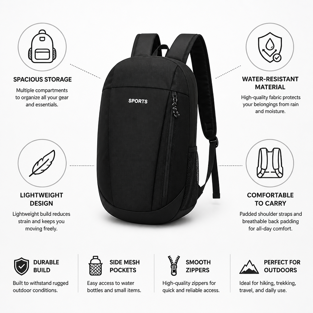 Water-Resistant & Lightweight Hiking Backpack