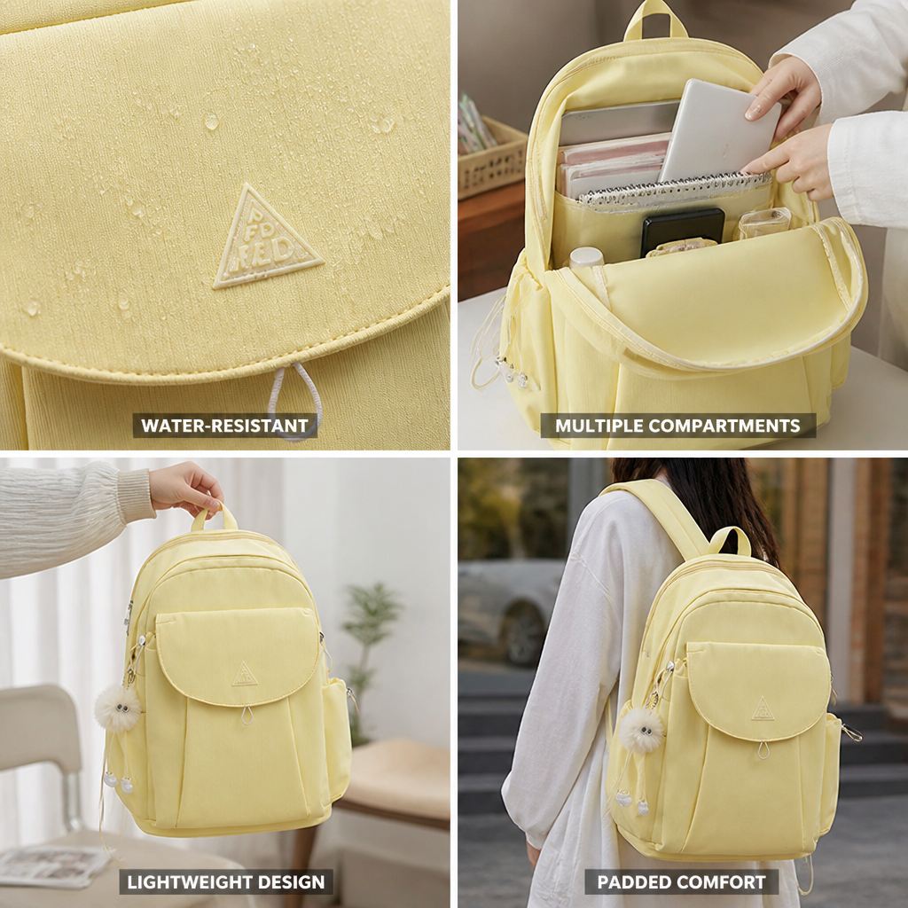 Water-Resistant & Lightweight School Backpack (Padded Back Panel)