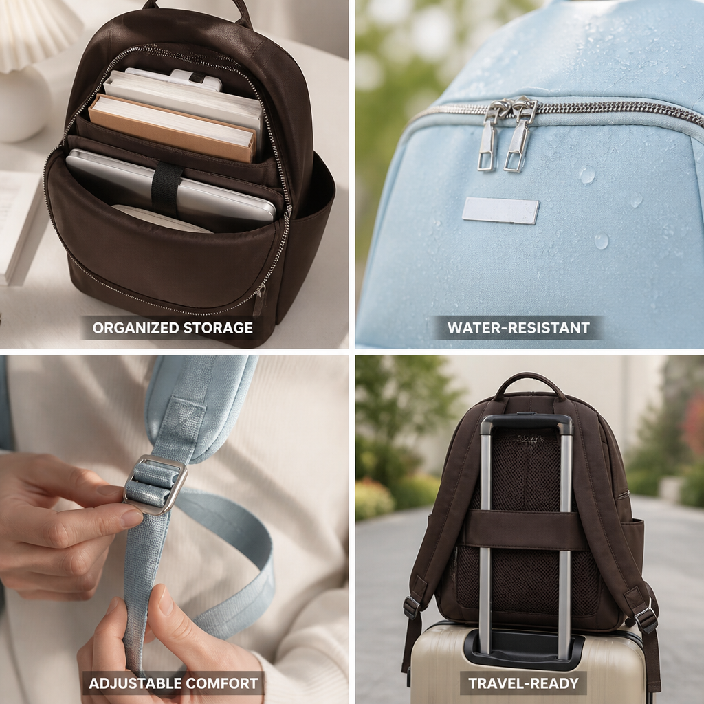 Water-Resistant Multi-Compartment Backpack (Padded Laptop Compartment)