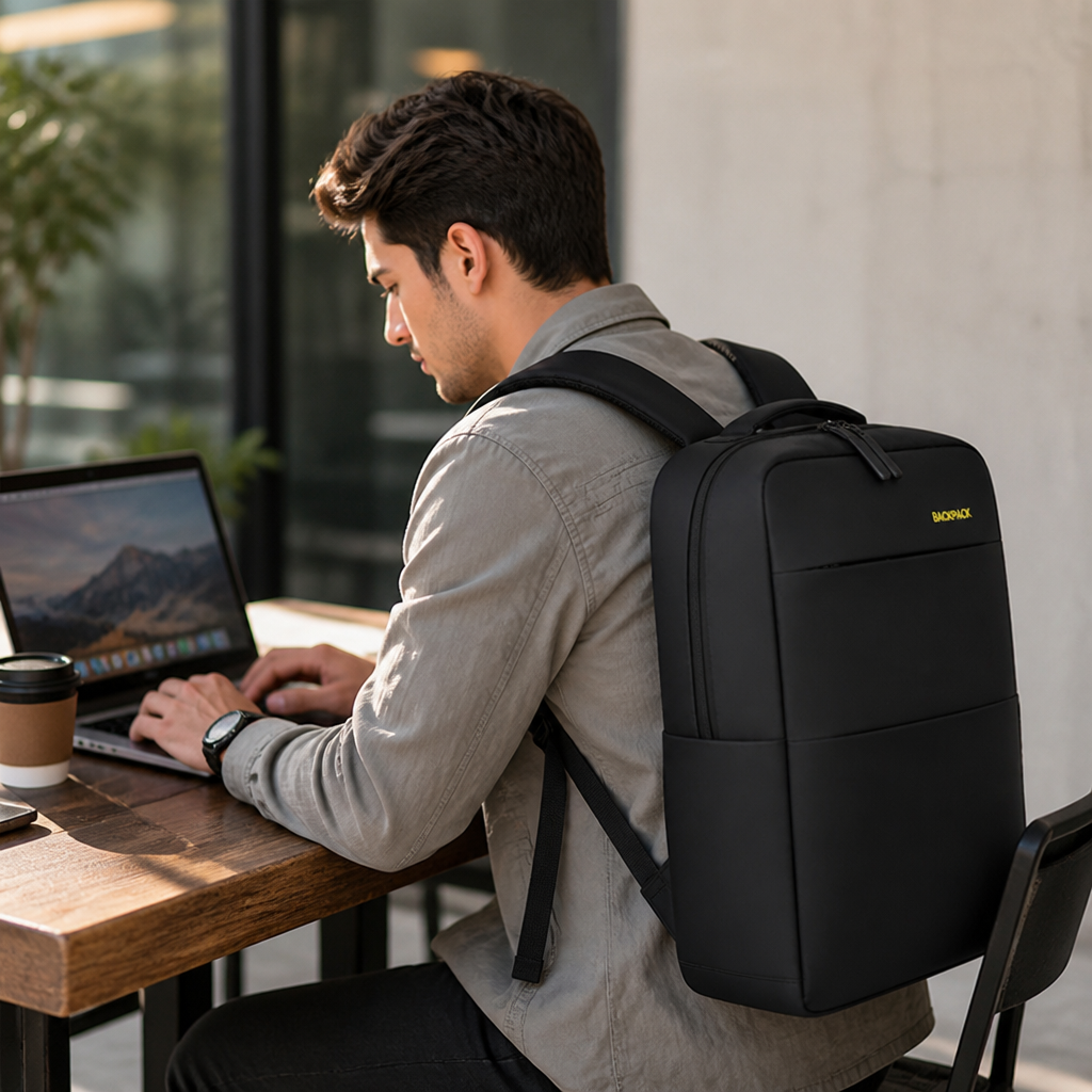 Water-Resistant Multi-Compartment Backpack (Padded Straps & Laptop Sleeve)