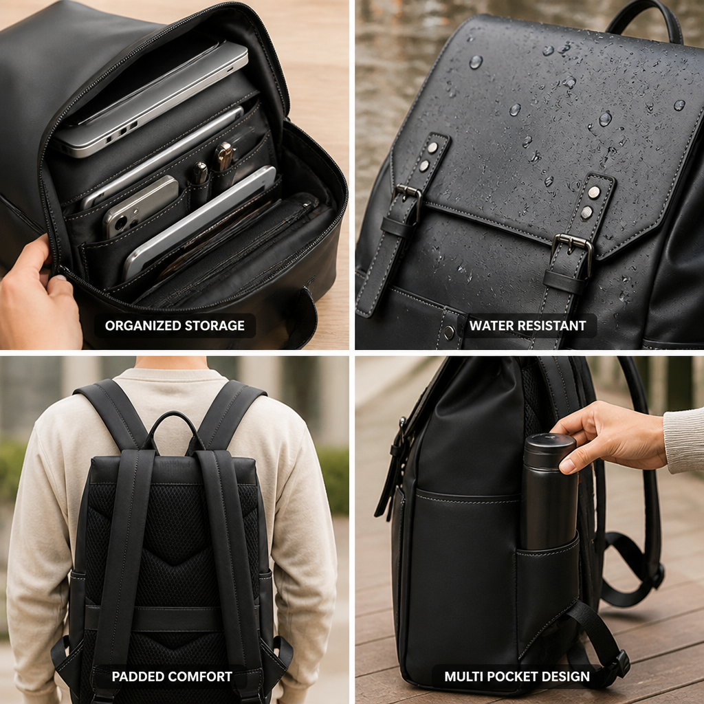 Water-Resistant Multi-Compartment Laptop Backpack