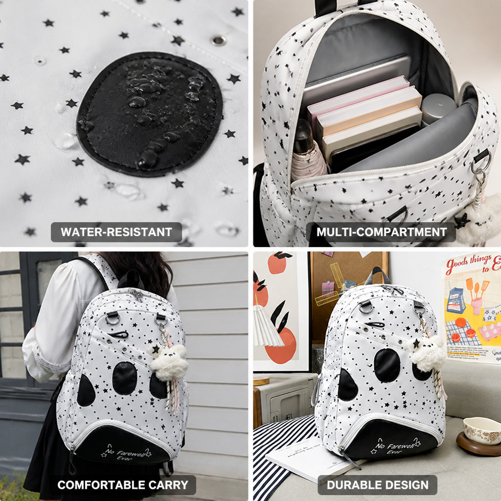 Water-Resistant Multi-Compartment Star Backpack