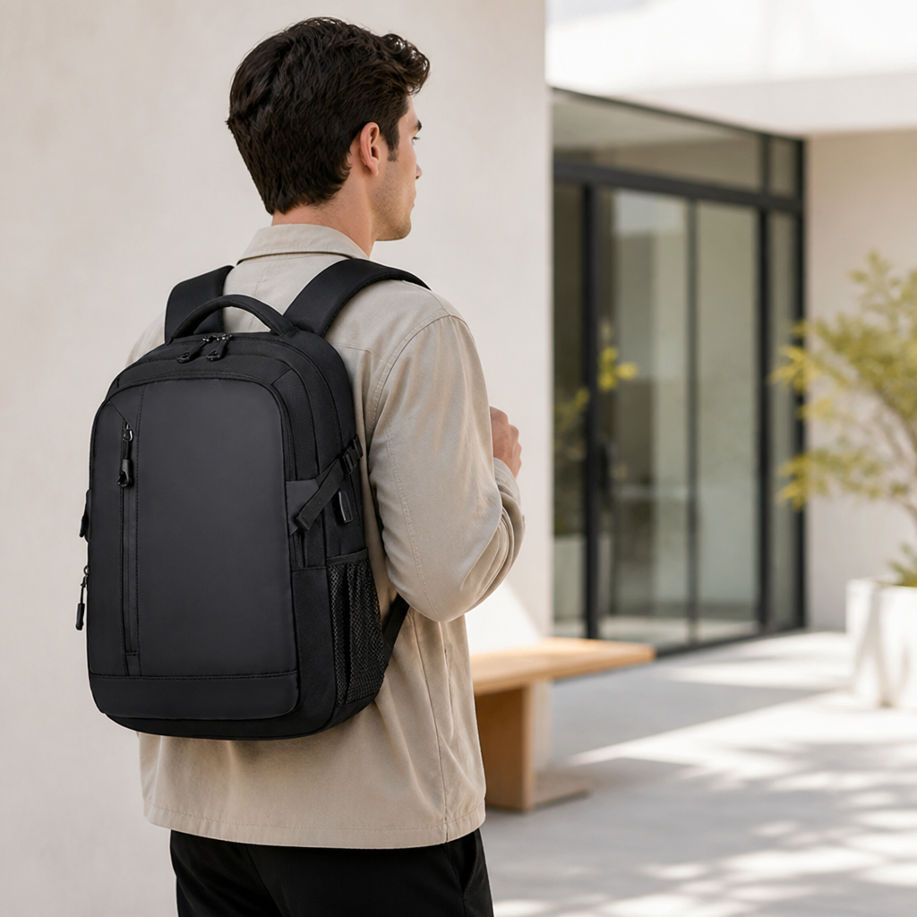 Water-Resistant Multi-Compartment Travel Backpack