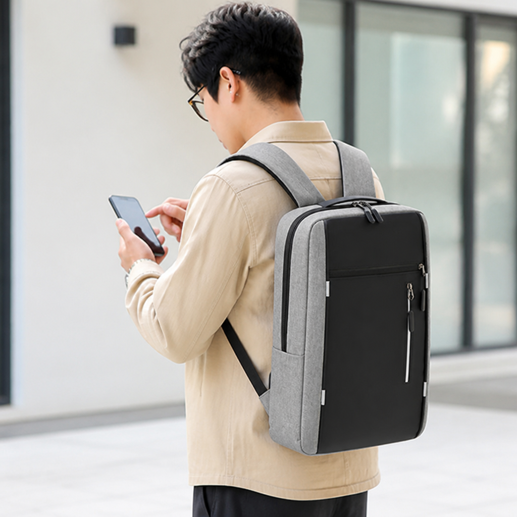 Water-Resistant Multi-Compartment Travel Backpack (Laptop Compartment)