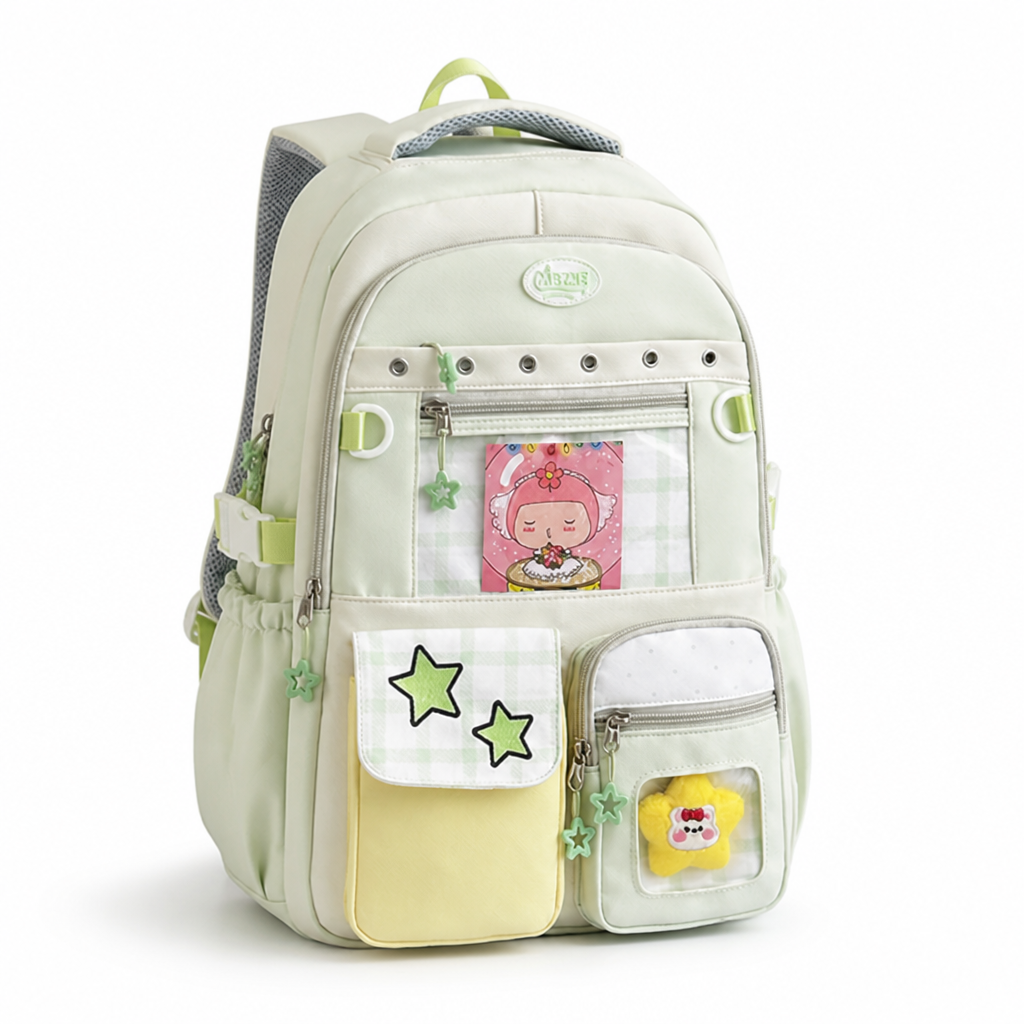Water-Resistant Multi-Pocket Character School Backpack