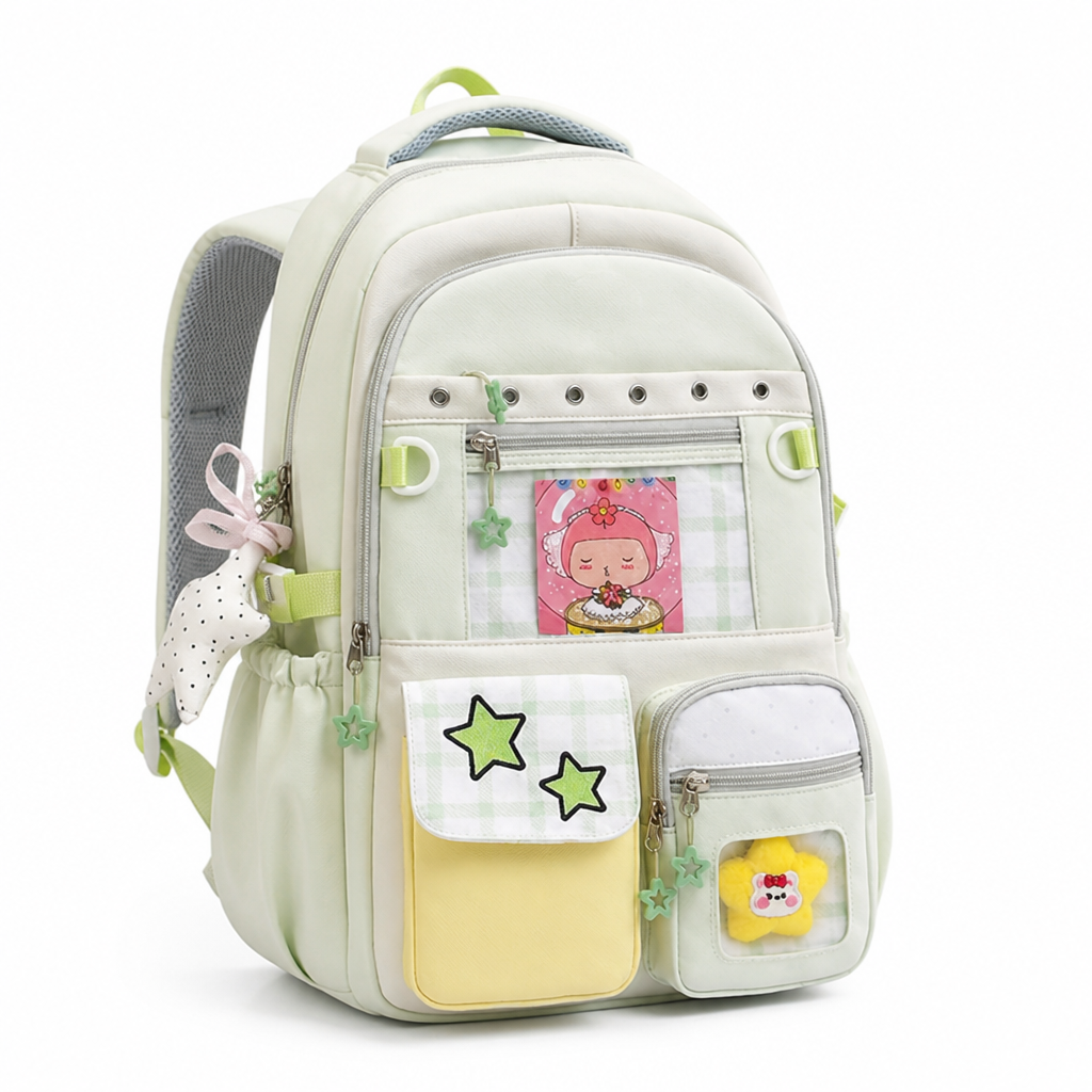 Water-Resistant Multi-Pocket Character School Backpack
