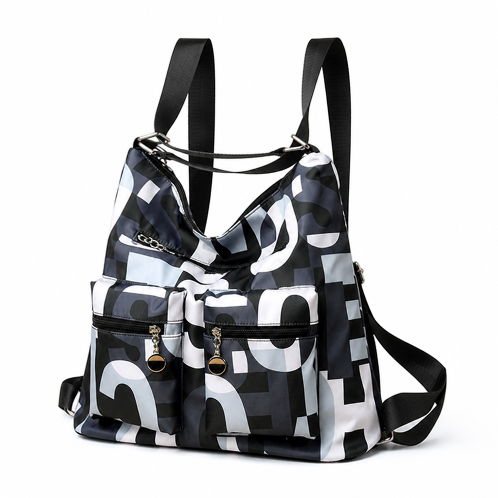 Water-Resistant Multi-Pocket Shoulder Bag (Adjustable Strap)