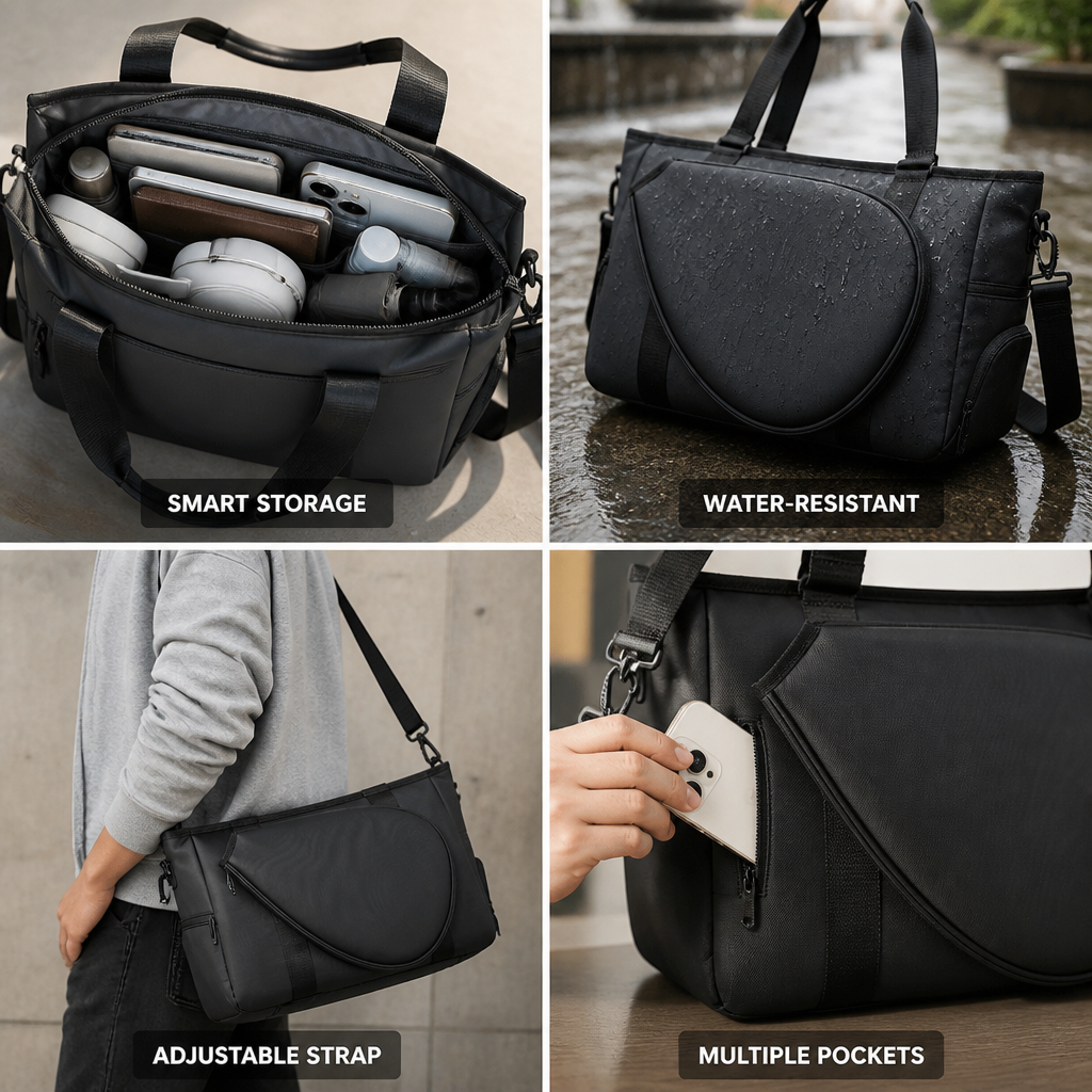 Water-Resistant Multi-Pocket Sling Bag (Adjustable Strap)