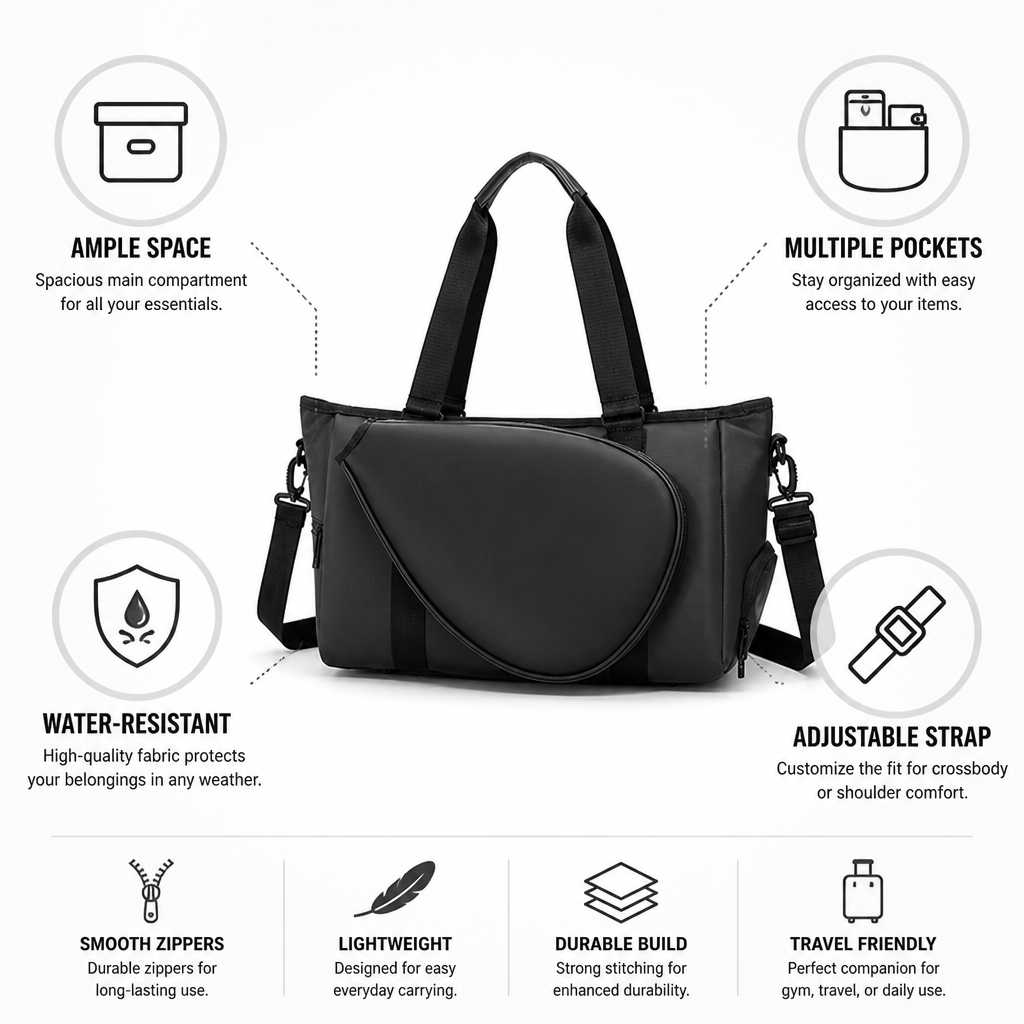 Water-Resistant Multi-Pocket Sling Bag (Adjustable Strap)