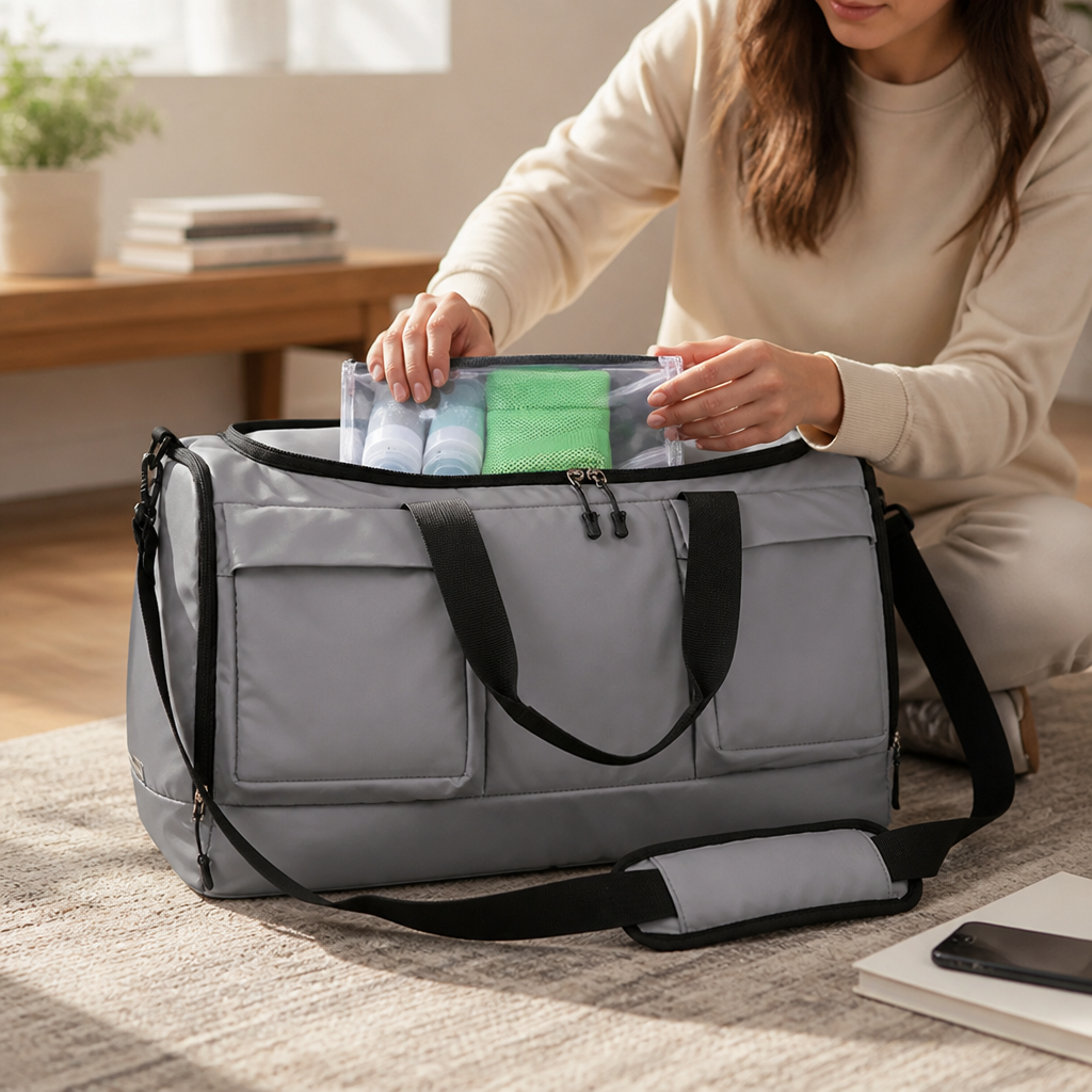 Water-Resistant Multi-Pocket Travel Duffel Bag