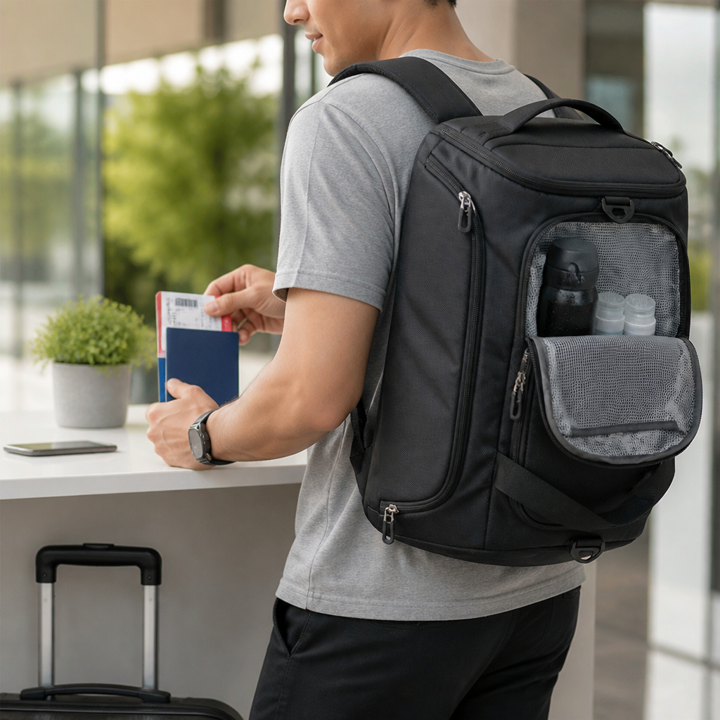 Water-Resistant Multiple-Pocket Travel Backpack