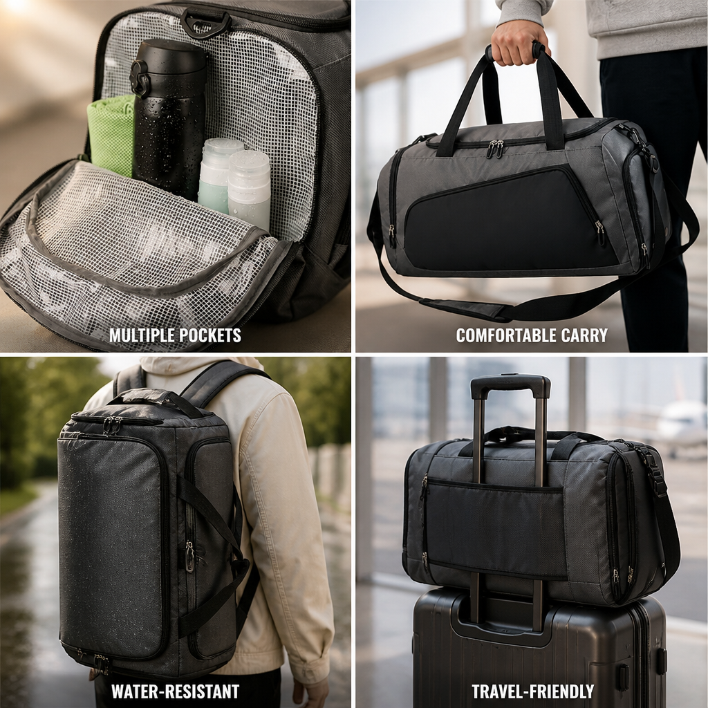 Water-Resistant Multiple-Pocket Travel Backpack