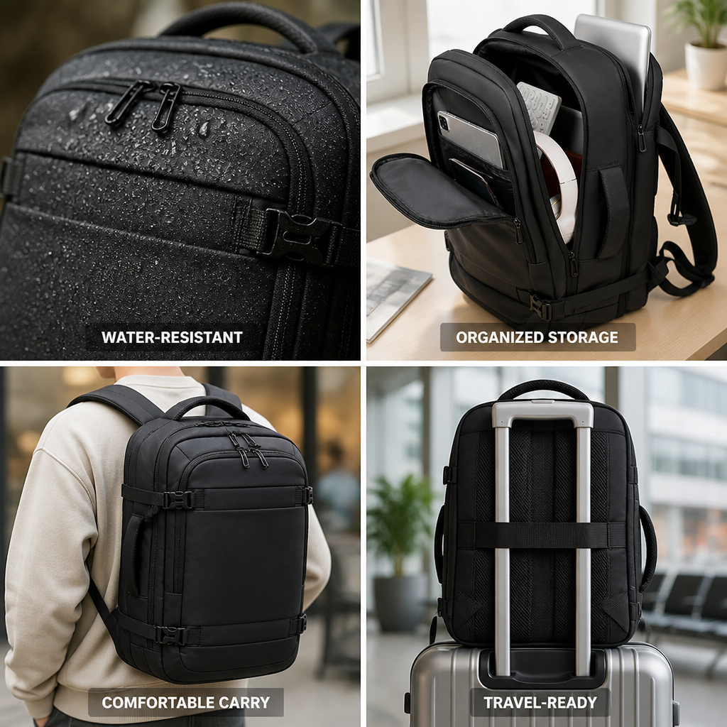 Water-Resistant Padded Laptop Backpack