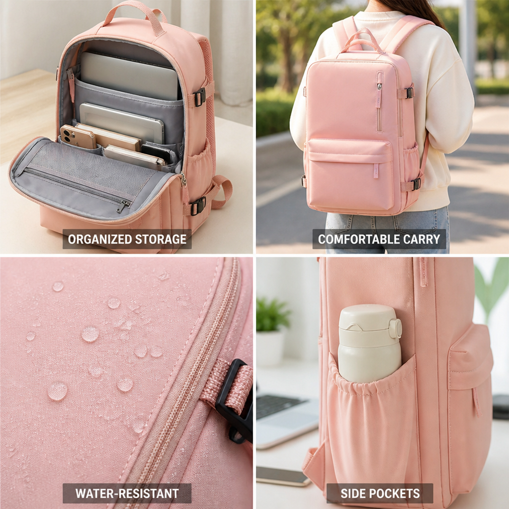 Water-Resistant Padded Laptop Backpack (Fits 15-Inch)