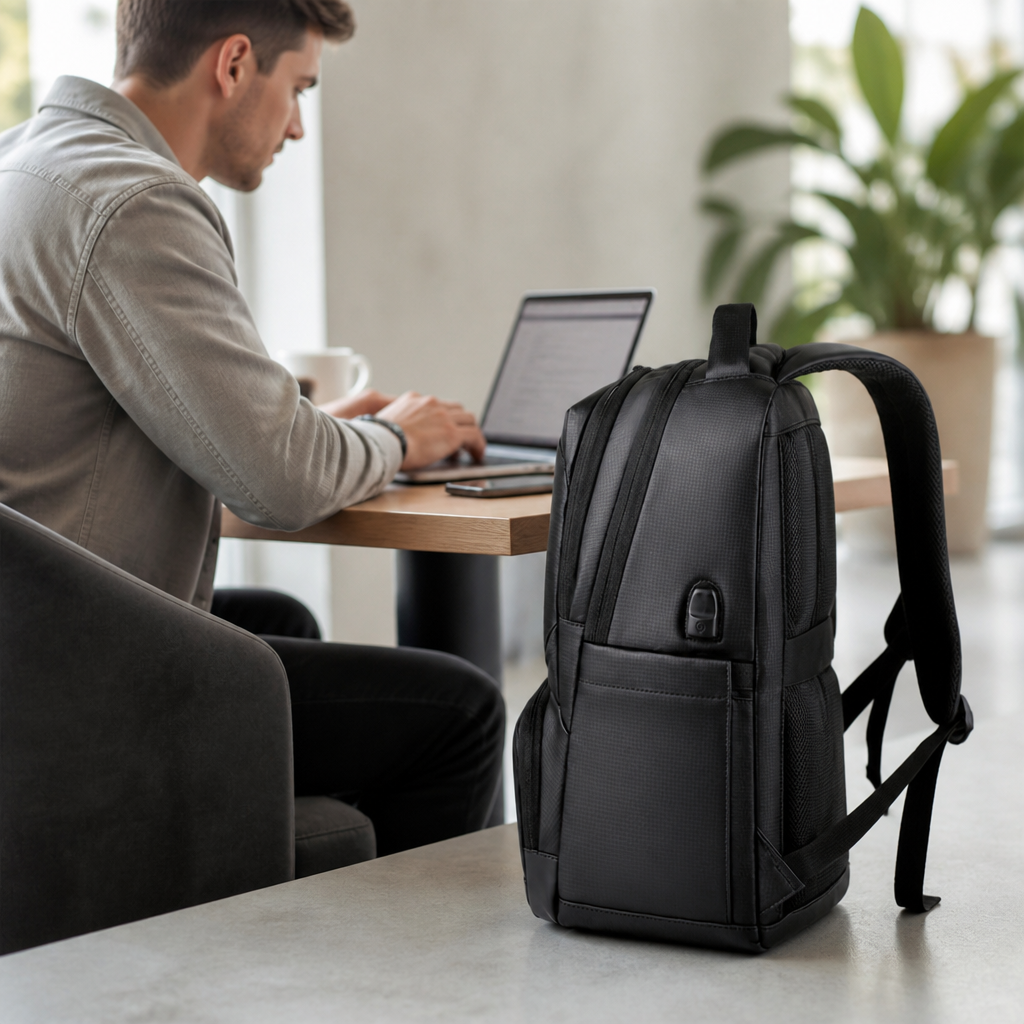 Water-Resistant Padded Laptop Backpack (Fits 15-Inch Laptop)