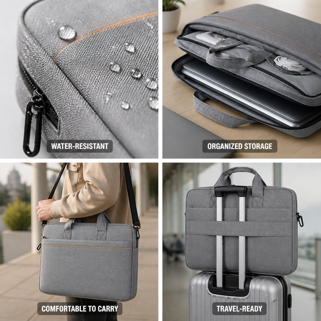 Water-Resistant Padded Laptop Carrying Case (Fits 15.6-Inch)