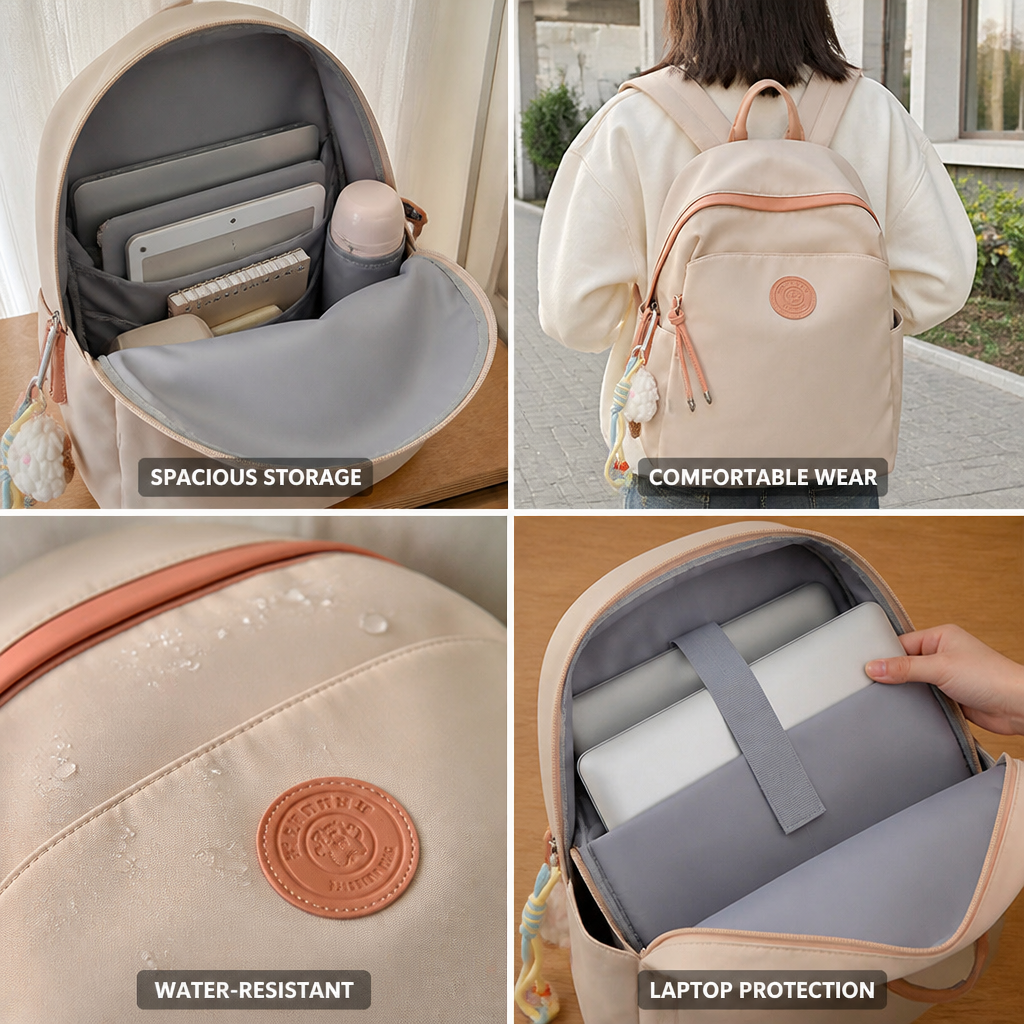 Water-Resistant Padded Laptop School Backpack