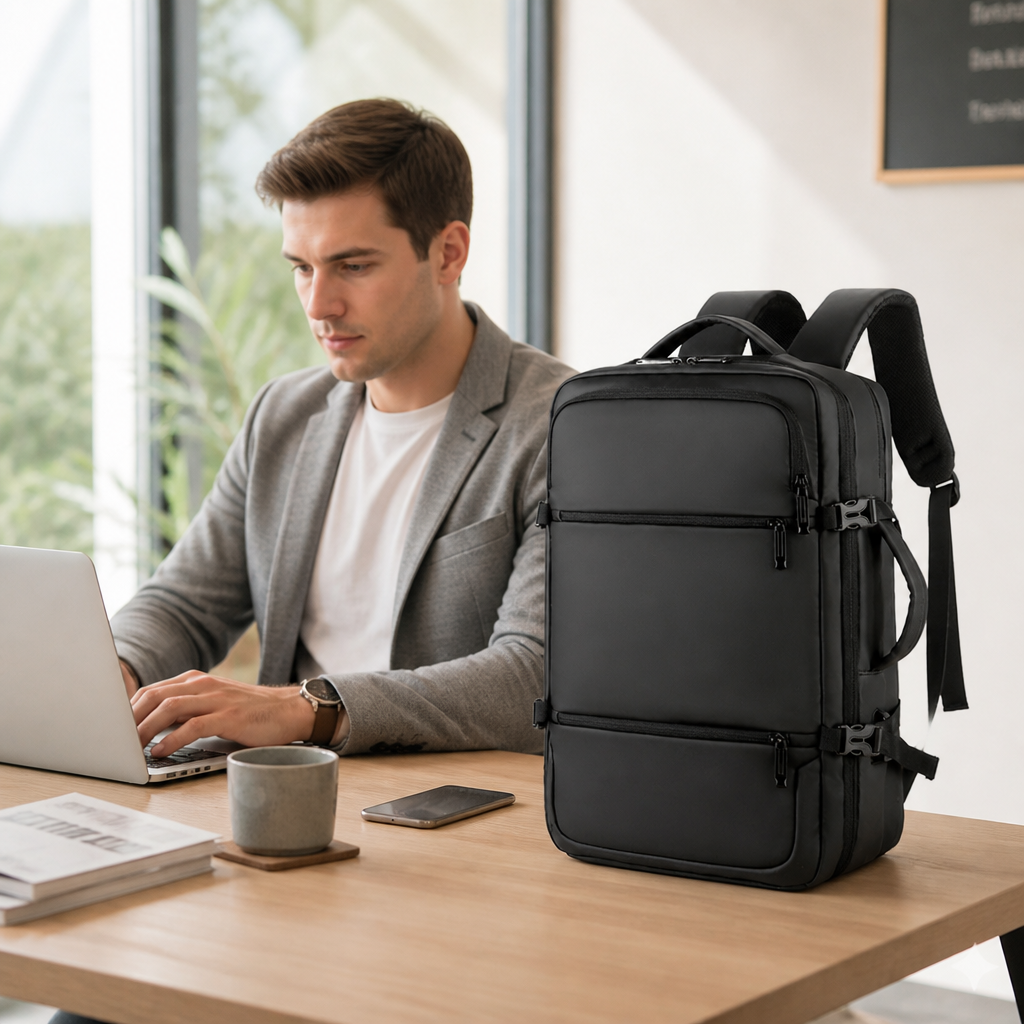 Water-Resistant Padded Laptop Travel Backpack (Fits 15.6-Inch Laptop)
