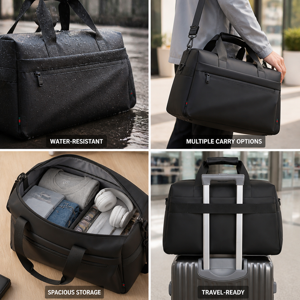 Water-Resistant Padded Strap Duffle Bag