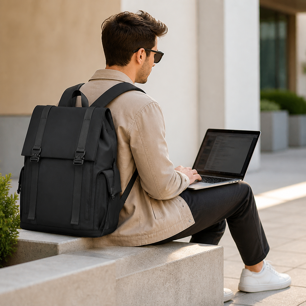 Water-Resistant Padded Strap Laptop Backpack (Fits 15-Inch)