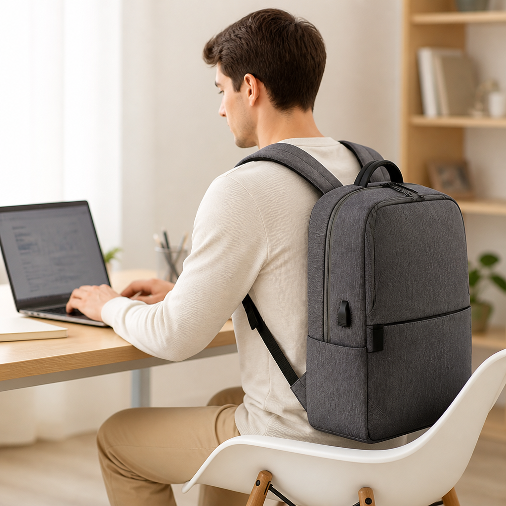 Water-Resistant Padded Strap Laptop Backpack (Fits 15.6 in)