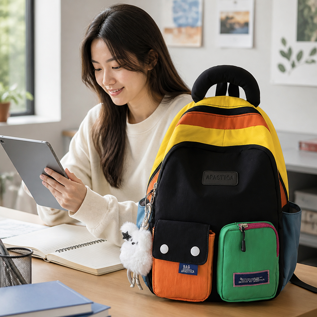 Water-Resistant Padded Straps Multi-Pocket School Backpack