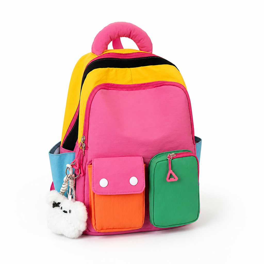 Water-Resistant Padded Straps Multi-Pocket School Backpack
