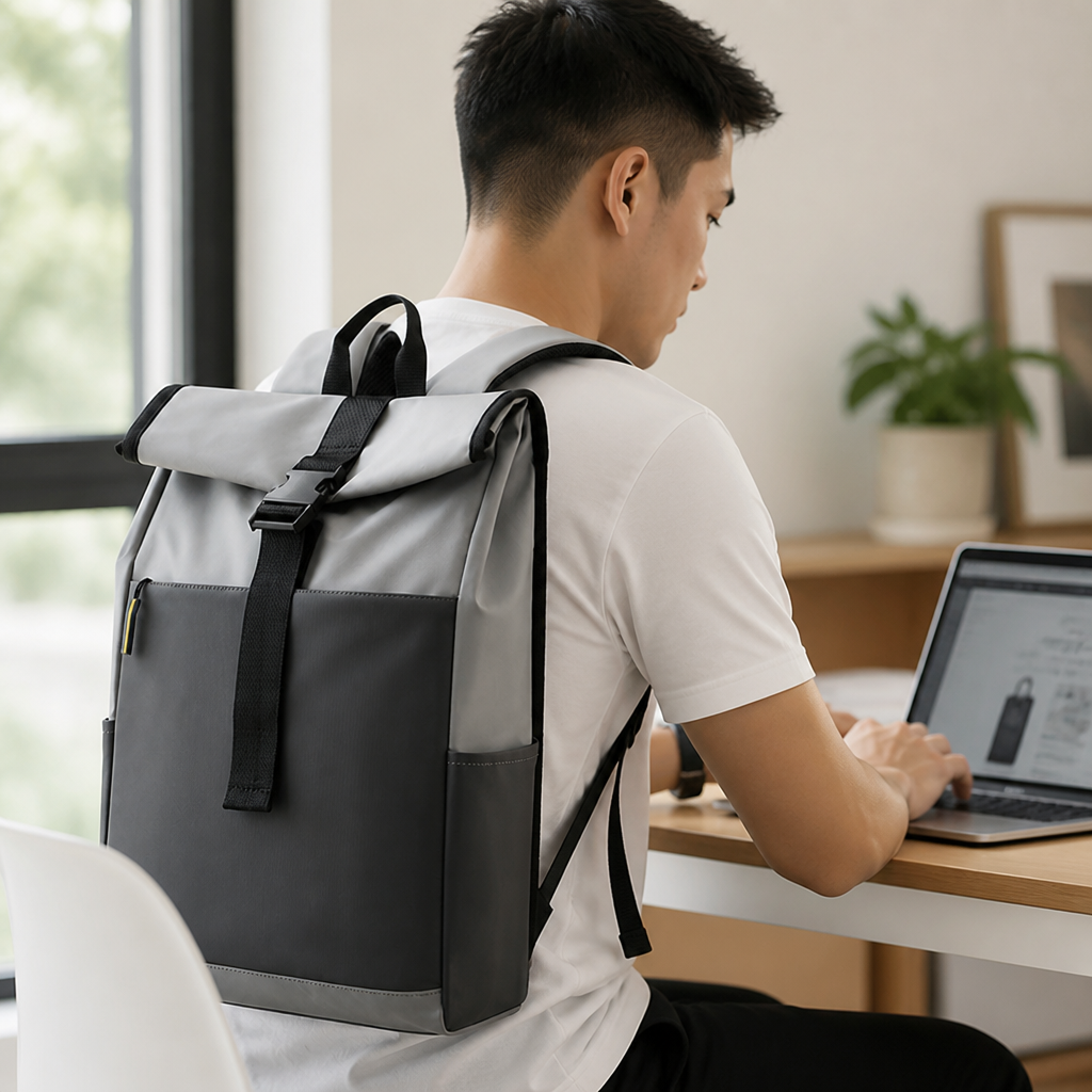 Water-Resistant Roll-Top Backpack (Laptop Compartment)