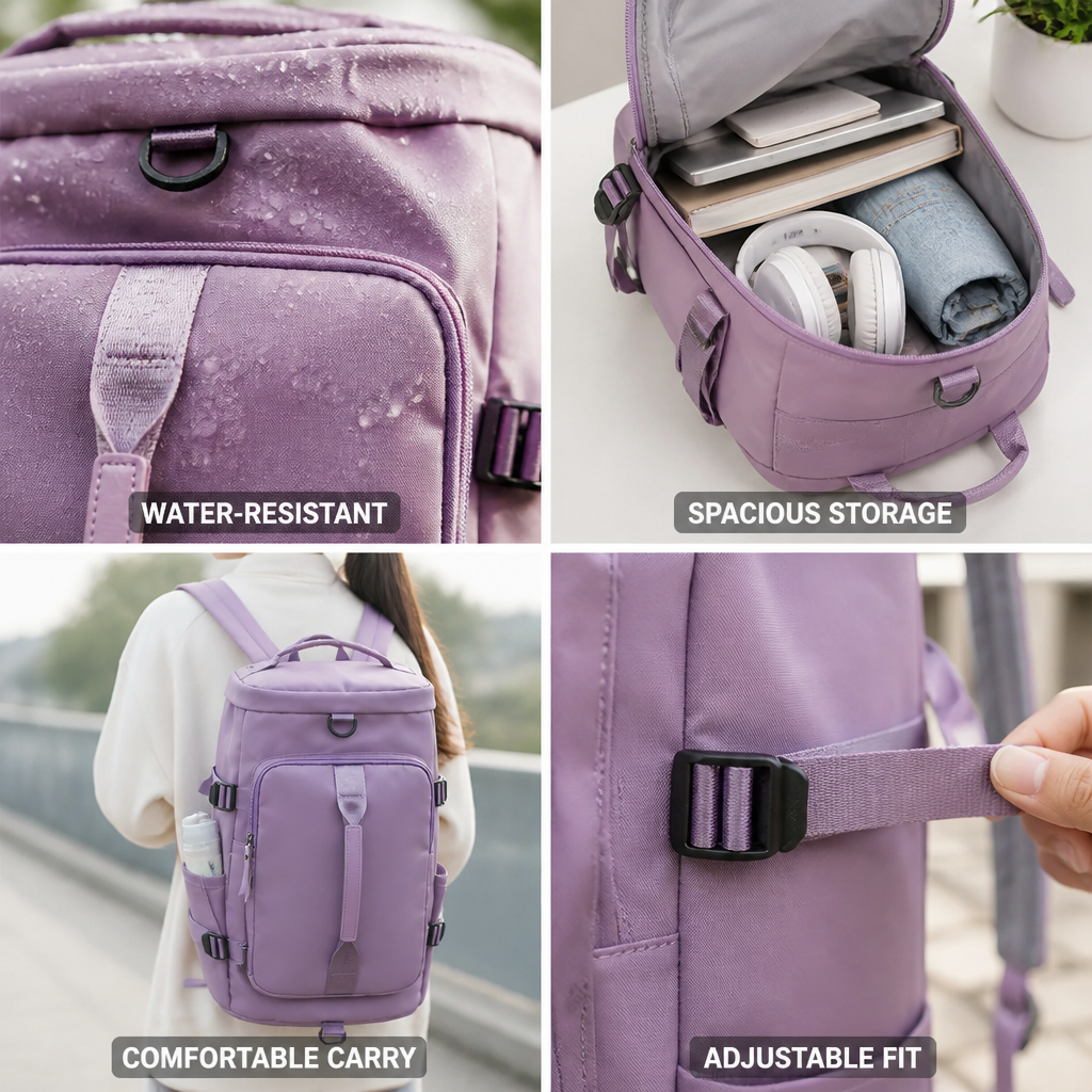 Water-Resistant Roll-Top Backpack (Padded Laptop Sleeve)